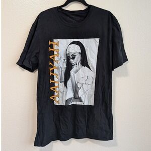 Aaliyah Music Artist Vintage 90s Y2K Style Graphic Short Sleeve T-Shirt Black L